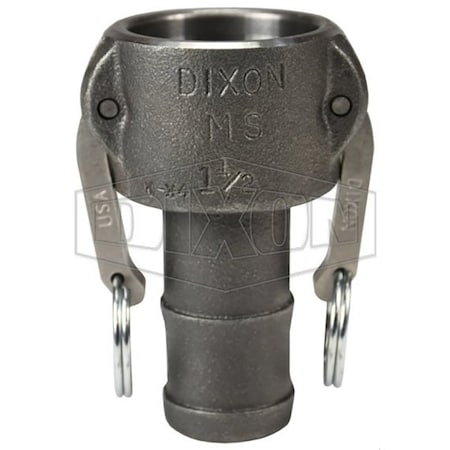 Dixon Type-C Cam and Groove Coupler, 1-1/2 in Nominal, Female Coupler x Hose Shank End Style, Malleable Ir 150-C-MI
